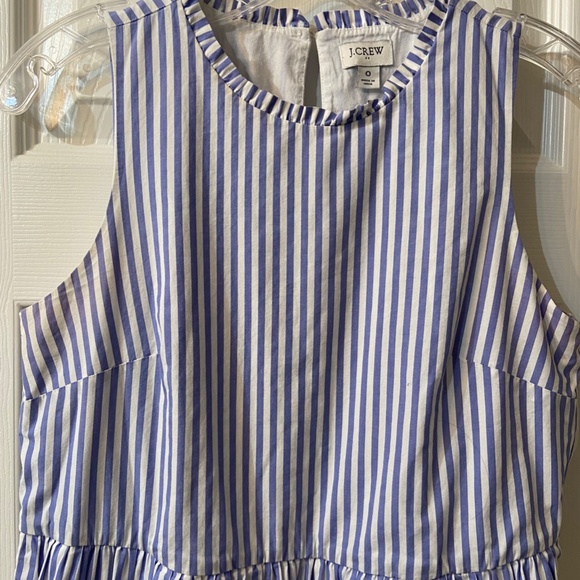 JCREW Blue/White Striped Sleeveless Midi Dress w/ Pockets Size 0 Cotton Elastane - Picture 12 of 12